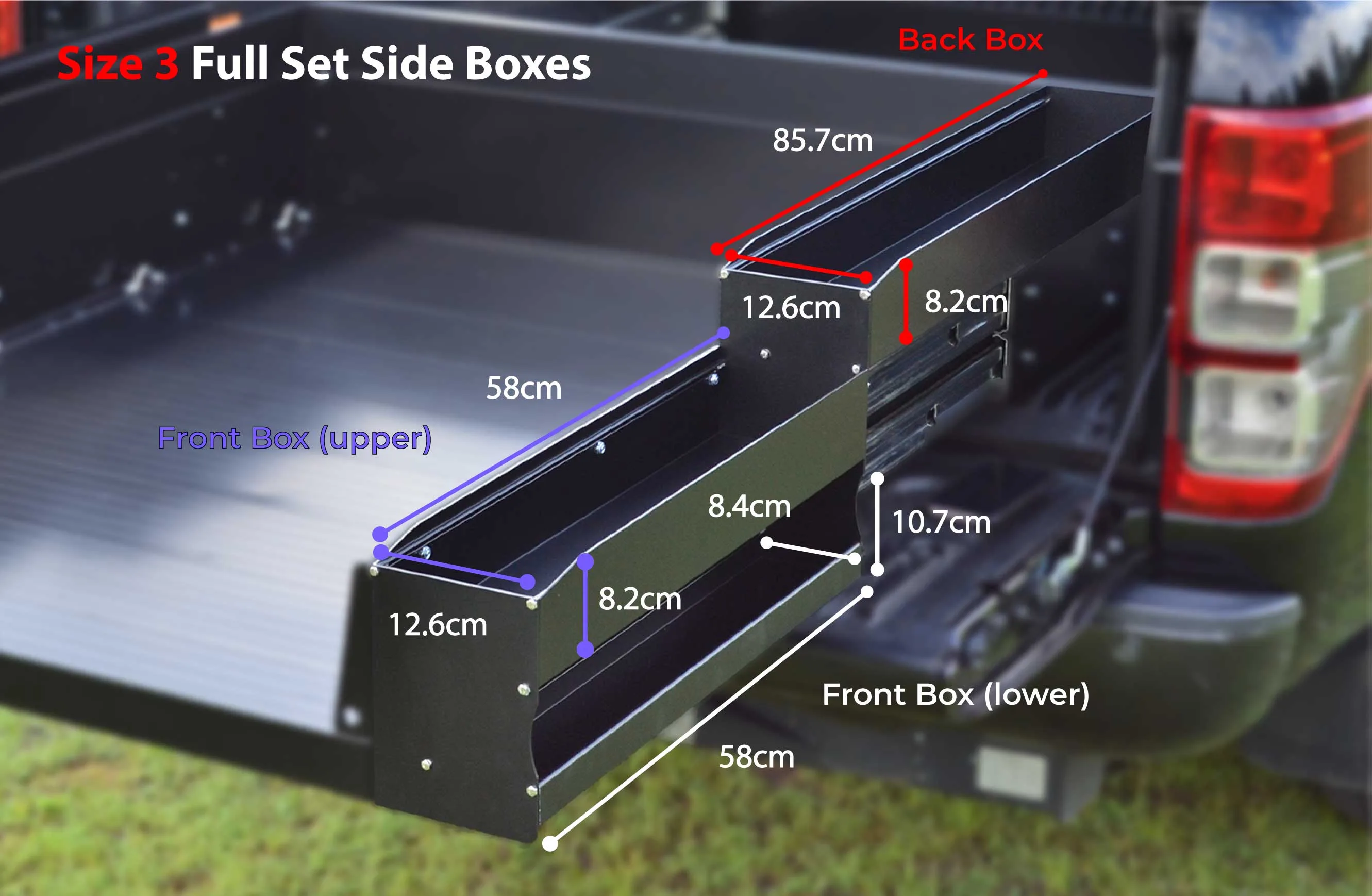 Size 3 Full Set Side Box Dimensions